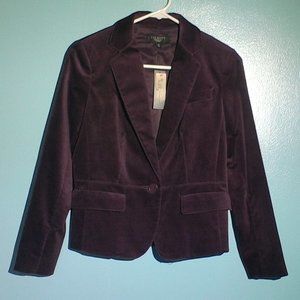 Talbots petites 6p single button plum jacket